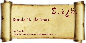 Donát Áron névjegykártya
